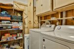 Laundry room with plenty of board games